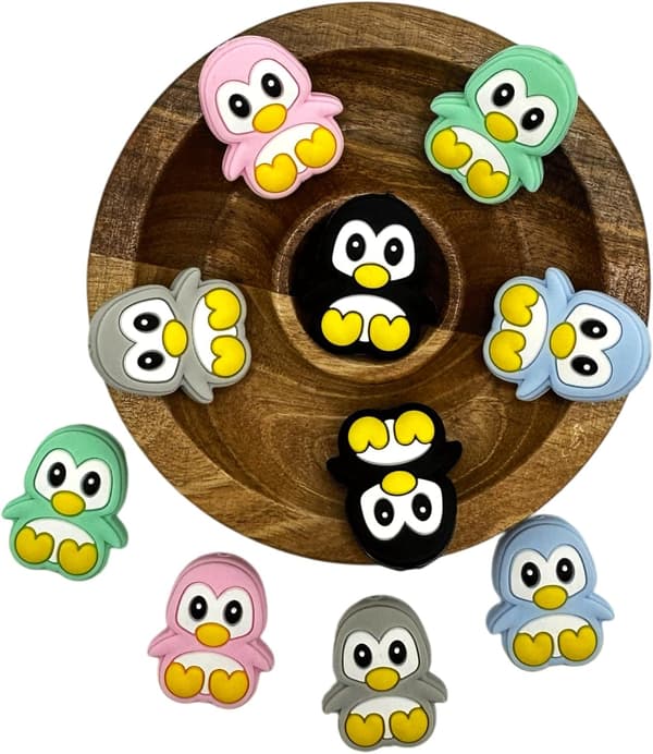 10 st pingvin silikonpärlor 10 st Penguin