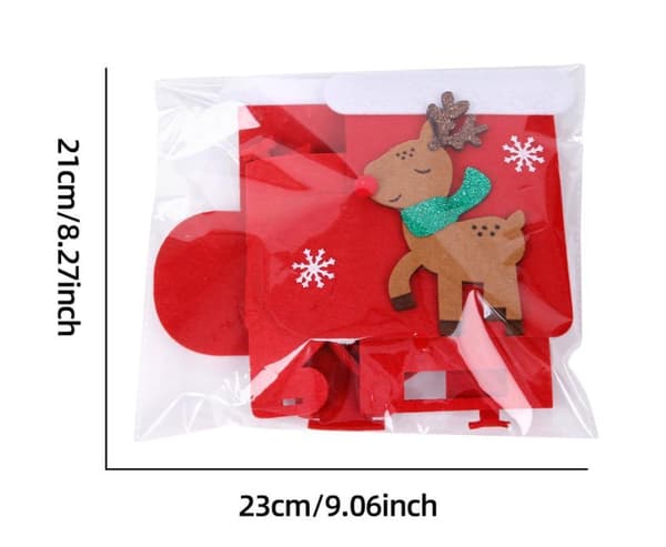 Filt Julkasse Jultomte Äppelpåse Julgransprydnad Tecknad Älg Godispåse Älg Elk