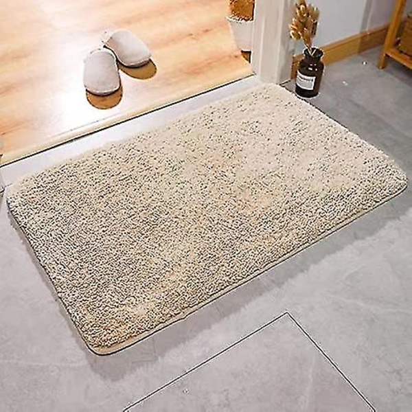 Bademåtte Antislip 40 X 60cm Beige, Bademåtter Antislip Vaskbar Bademåtte, Badeværelsesmåtte Med Høj Vandabsorption Bademåtte Til Badekar, Badeværelse, Stue