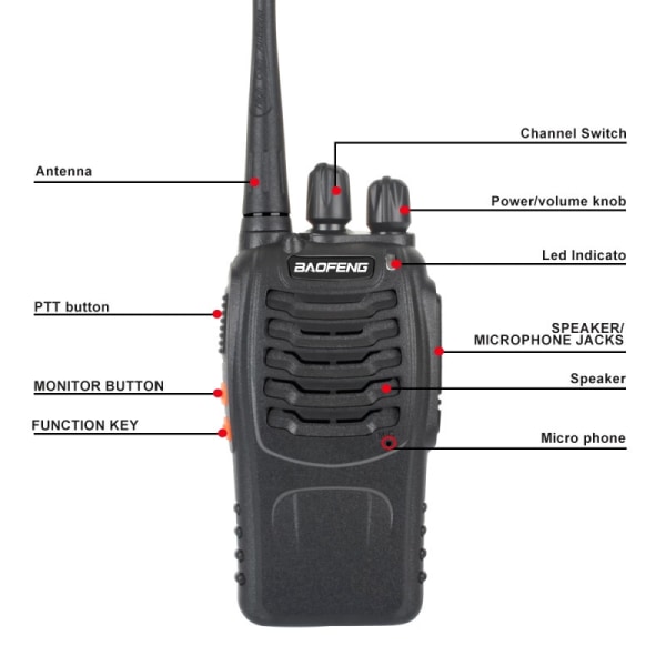 Tovejsradioer Langrækkende walkie-talkies til voksne med hovedtelefoner, genopladelig 16-kanals 2-vejs håndholdt radio med lommelygte lithium-ion-batteri