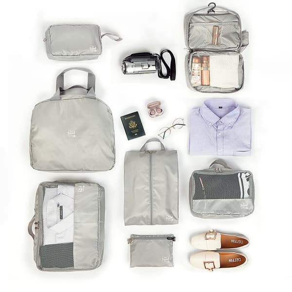 (S) Portable Hanging Shelves 3 Tiers Travel Luggage Organizer Foldable Suitcase Packing Cube Space Saver Compression S