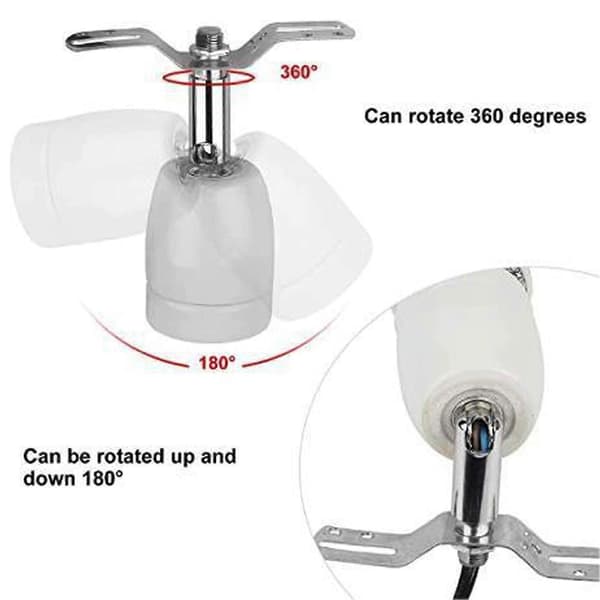 Reptile Ceramic Heat Lamp Holder E27 400w Rotatable Ceramic Heat Lamp Base With Switch