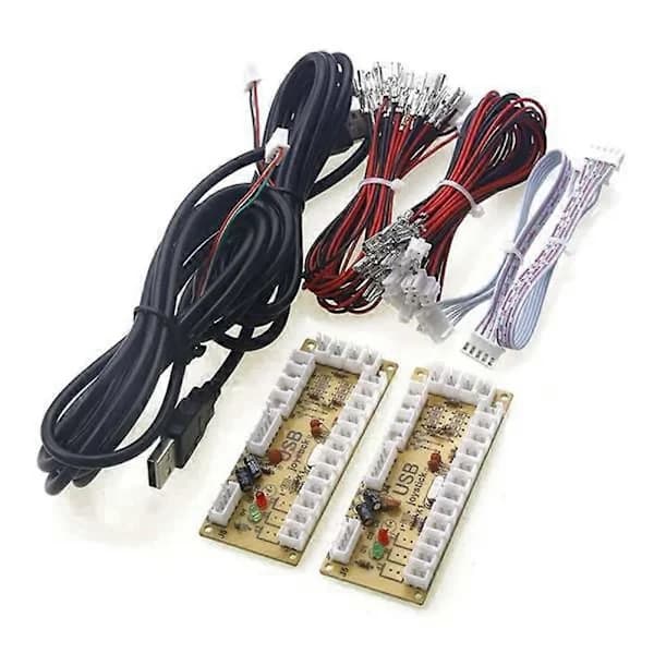 2X Zero Delay Arcade DIY Kit USB-Encoder PC till Joystick för 5-pin Joystick & 2.8mm Knapp
