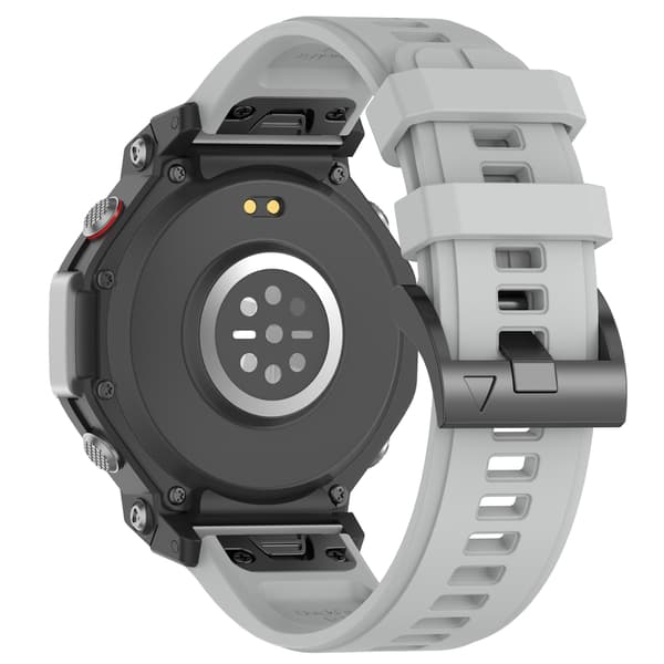 Silikoneurrem med tykkere spænde til Amazfit T-Rex 2/3 - Grå