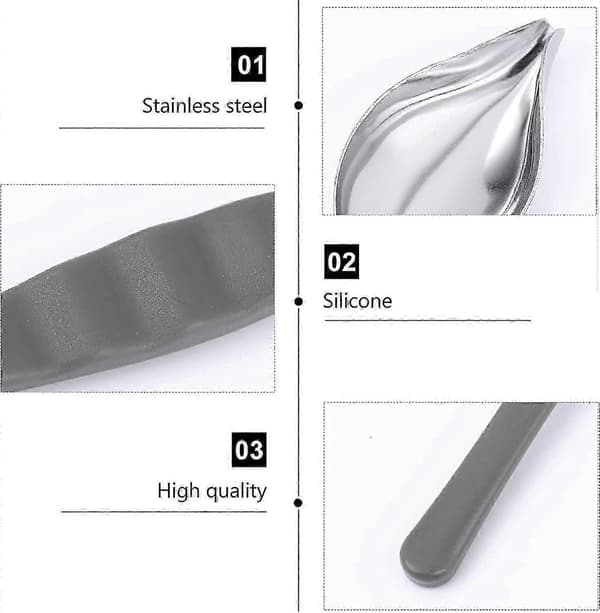 Stainless Steel Tapered Spout Decorating Spoon, Sauce Spoon, Precision Drawing Tool for Plates (2 Pcs, Grey)