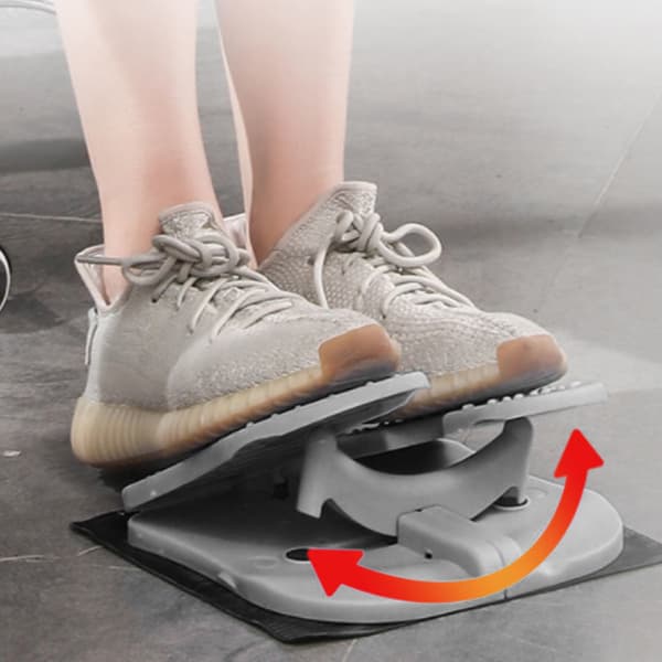 Reinforced Nylon Mini Stepper Machine Silent Foldable Under Desk Leg Exerciser Gray Free Size