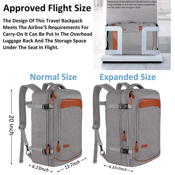 Carry-on Bag, Expandable Carry-on Suitcase, Laptop Backpack, Airline Approved Daypack