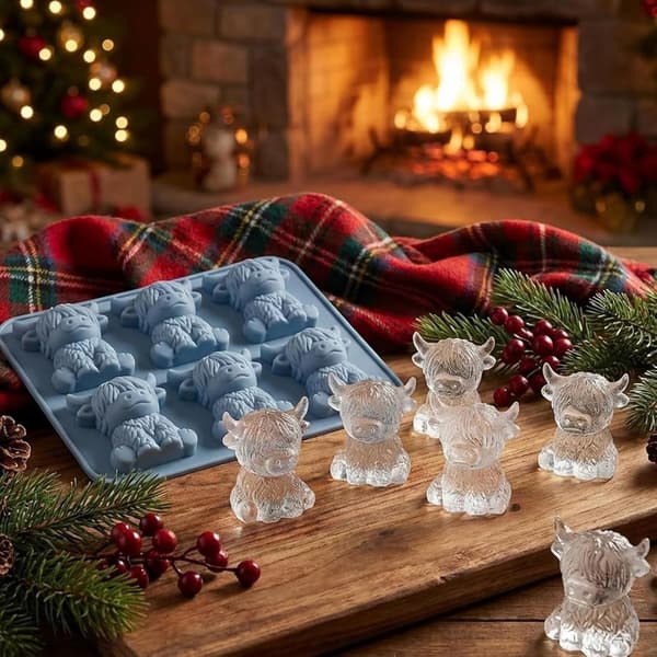 Mini Highland Ko Isbitsform, 3D Silikonform til Isbiter i Kofasong, Silikon Dyre Isbitsform