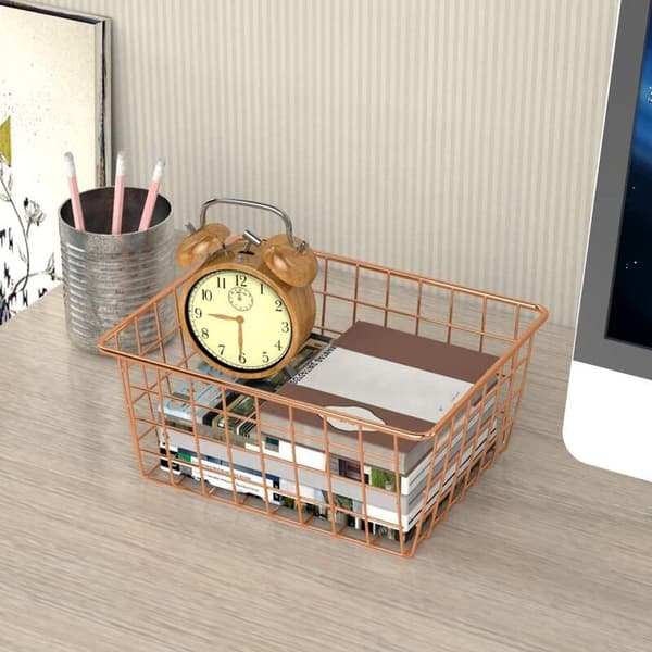 Storage Baskets, Metal Basket, Food Storage Container for Dining Room, Kitchen Cabinet, Cupboard