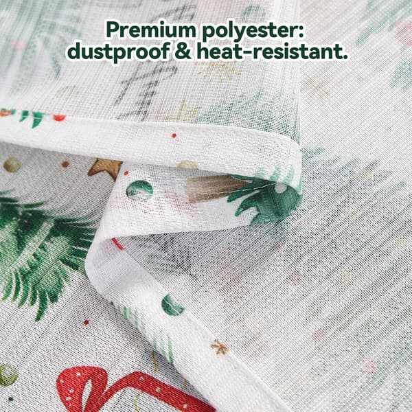 Christmas Rectangular Tablecloth Party Printed Holiday Tablecloths Christmas Green Tree Decoration Tablecloth Winter Atmosphere Home Decor White 140x178 cm