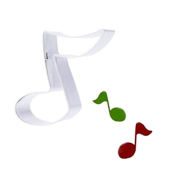 Kakform i rostfritt stål, musiknotform, DIY-chokladformar, bakform för tårta, marsipan, choklad (musiknot 2) Silver Silver