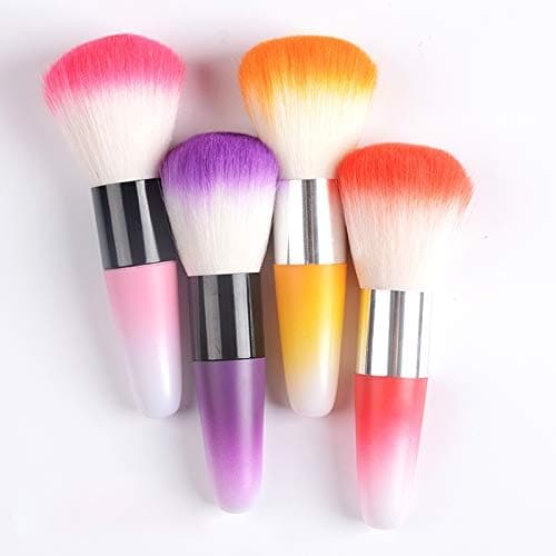 Stykker neglekunst støvfjernerbørste, neglebørste til rengøring, makeupbørste, blød multifunktionel børste (rød, pink, lilla)