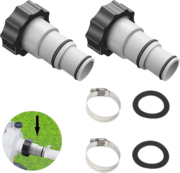 Poolslangeadapter A, 38 mm og 32 mm diameter, Pool A-adapter til pumpeslangeforbindelser (2 stk)