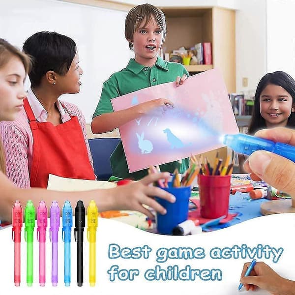 [14-pack] Secret Pen with UV Light, Reusable Invisible Writing by Light