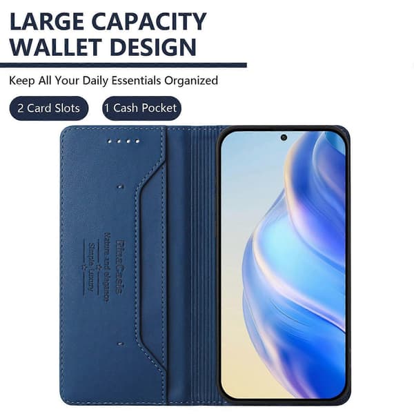 RC01 Dobbeltfoldet Magnetisk RFID Læderetui med Sugekop (Til DOOGEE Note 59 / Note 59 Pro)