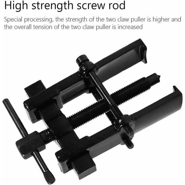Adjustable Two-Jaw Bearing Puller with Carbon Steel Jaws - Straight Puller for Pump and Pulley