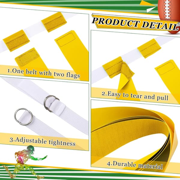 14/28 spiller flaggfotballbelte sett justerbart gult Yellow