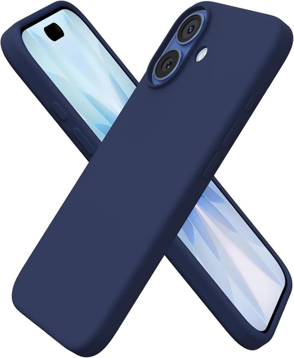 Compatible with iPhone 17 6.3-inch Protective Case, Slim Liquid Silicone 5-Layer Full Coverage Soft Rubber. Navy blue Navy blue