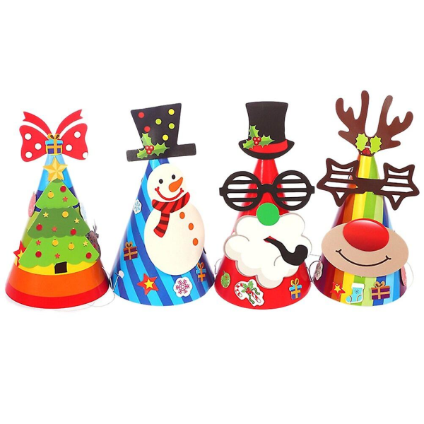 12 st Pappersdekorationer Julmössa Jultomtenhatt Julhatt Barn Julgodispåse Fyllmedel 12 st 12pcs