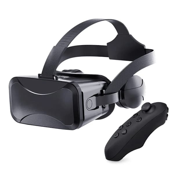 Headset 3D VR-briller Virtual Reality-briller PC-spill for 4,7-6,7 tommer, Android/iPhone-smarttelefoner, HD, Blått lys, (Svart)