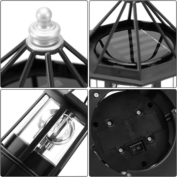 360 Degree Rotating Lighthouse, LED Rotating Solar Lights for Garden, Waterproof Lighthouse Lamp