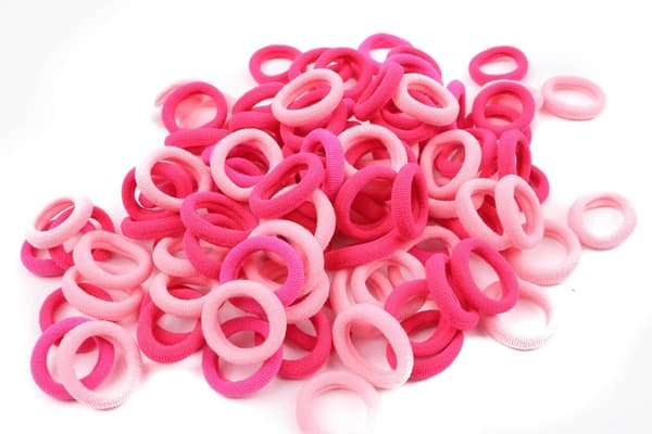 100 stk Mini Bløde Hårbånd Sømløse Hårbånd Børn Hårringe Strikkede Stofhårbånd (Gradient Pink)