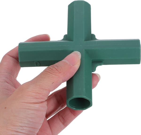 10-pack PVC 16 mm korskopplingar för montering av trädgårdsramar och bevattningssystem - Flexibla fyrvägskopplingar för grödor