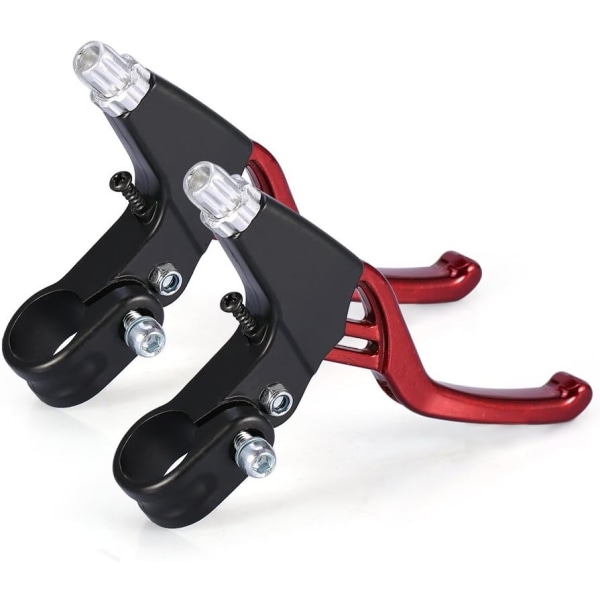 1 par cykelbromshandtag, V-bromsstyre aluminiumlegering cykelbromshandtag Universal 2,2 cm för de flesta cyklar (röd)