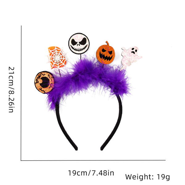 Halloween Pannband, demon pumpa lila hårband Huvudbonader Hårband Halloween Kostym Festdekoration