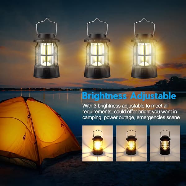 Camping Lanterns Battery Operated, 2-pack LED Camping Lights Dimmable Brightness, Portable Camping Lamp