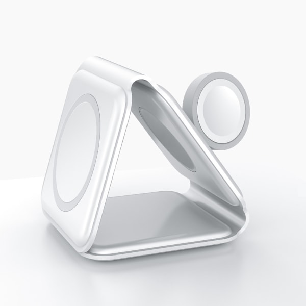 3 i 1 Foldbar Magnetisk Sugning Trådløs Oplader, Trådløs Oplader Hurtig Opladning til iPhone 14/13/12/11, Huawei, Samsung Galaxy,