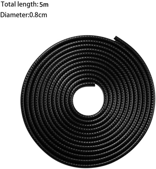 5m Car Door Protector - PVC Anti-Collision Strips, Edge Guard - Easy Installation - Black
