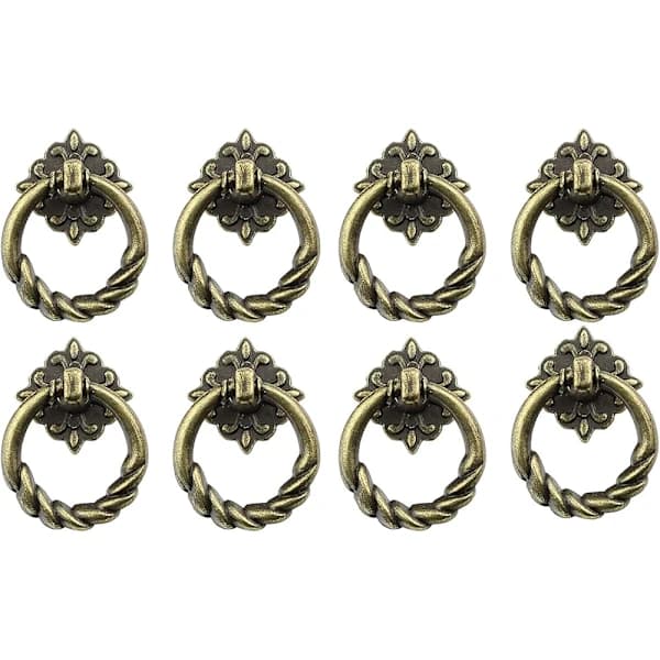 8 Pieces Vintage Pull Handles Knobs, Bronze Antique Furniture Knobs, Suitable for Cabinets, Dressing Tables, Furniture etc. (Bronze)
