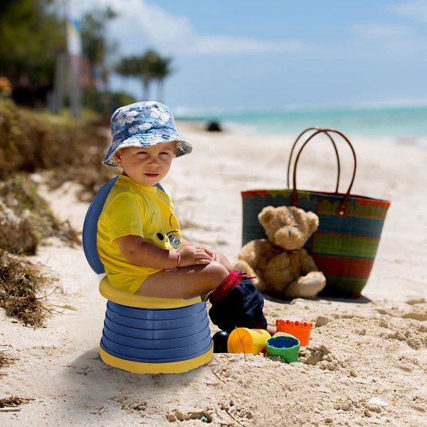 Rejsepotte Bærbar Småbørnspotte，Rejsepotte Sammenklappelig ，Toddler Travel Potte Foldetoilet，Søg på sædets nødsituation