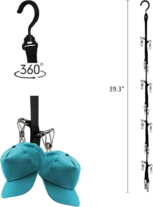 2-pack Hat Storage Hanger for Closet, 16 Hooks Hat Organizer Hanger
