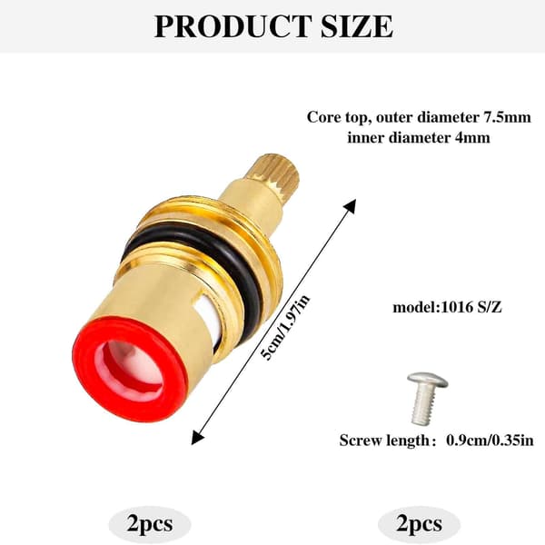 2 pcs Tap Valve Replacement, Universal Disc Cartridge Insert Faucet Valve Quarter Turn 1/2\" Brass Ceramic Tap Valve Replacement