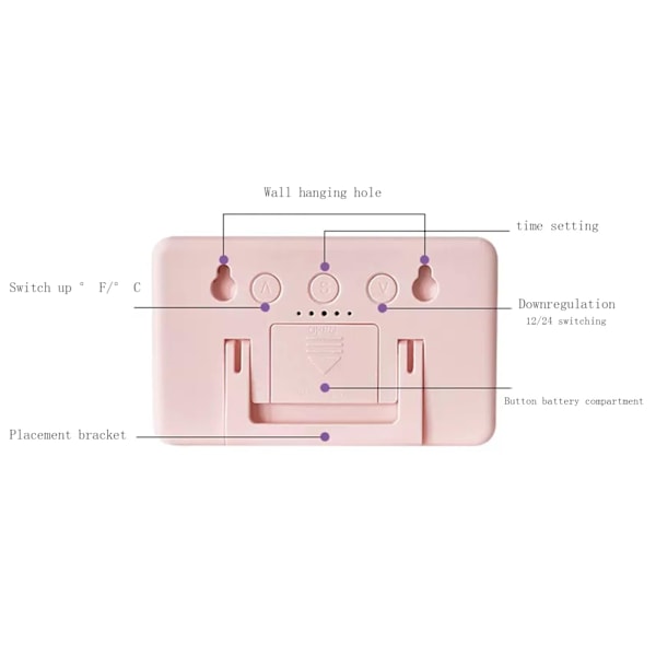 Favorit Liten Väggklocka Inomhus Resa Mini Termometer Elektronisk Klocka Väggmonterad Väggtemperatur