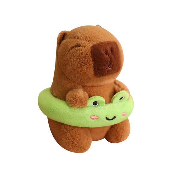 2026 Capybara Plysch Nyckelring 12cm Söt Djurdocka Hänge Presentidé Sköldpaddsryggsäck Turtle Backpack