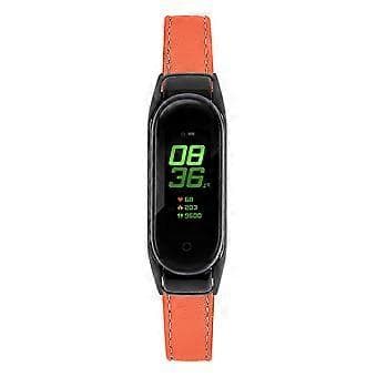 Til Xiaomi Smart Band 8 Ægte Læderrem med Sort Urkasse Stil B Style B