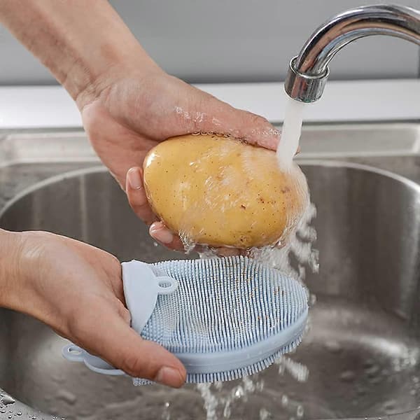 Silicone Dishwashing Glove Vegetable Scrubber Fruit Cleaner Washing Tool Vegetable Scrubber Silicone