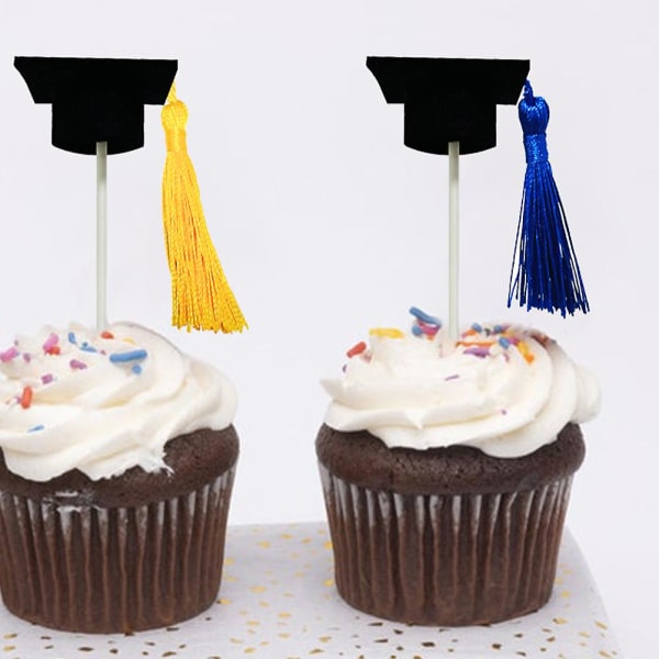 12 st Cupcake Toppers Examen Dessert Toppers Examen Dessert Dekoration Fest Fruktpinne 202 Blue 10X3.8X3.8CM