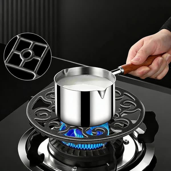 Gas Stove Flame Reducer Ring, Cast Iron Plate Adapter & Heat Diffuser for Moka Pot Coffee Maker Wok, Non-Slip Heavy Duty Pan Support