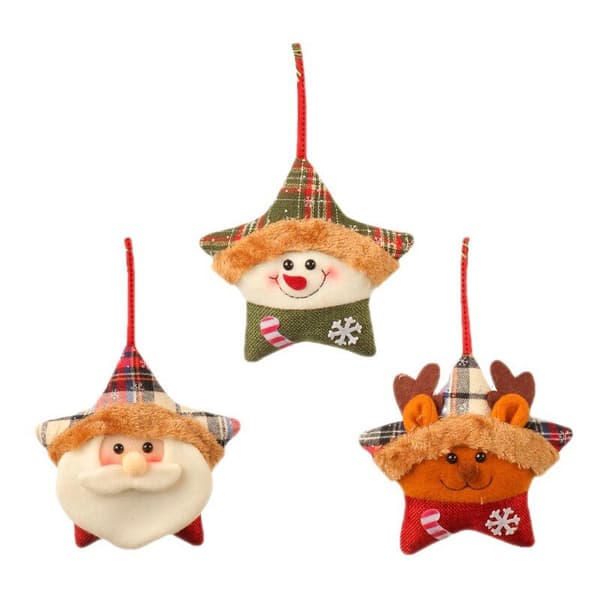 Other Christmas Decorations Christmas Pendants Christmas Tree Decorations Christmas Creative Plush Five-pointed Star Doll Pendants (Aged)