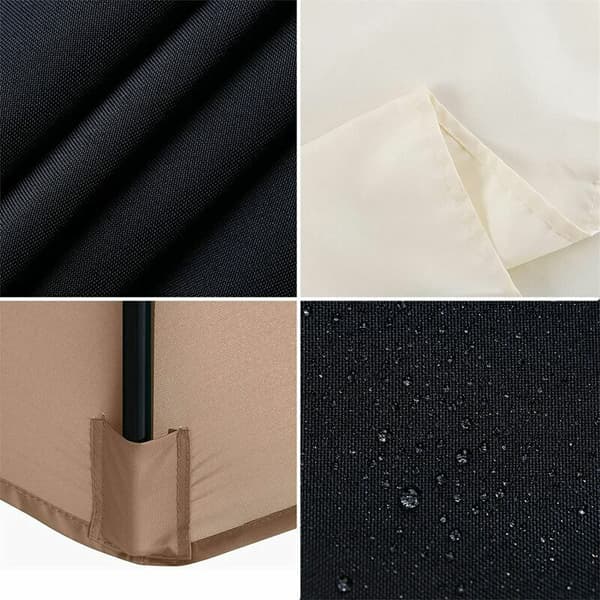 Replacement cover for parasol - 6 ribs - 3 M - Waterproof - Anti-ultraviolet - Replacement fabric (3M / 9.8Ft, Khaki)