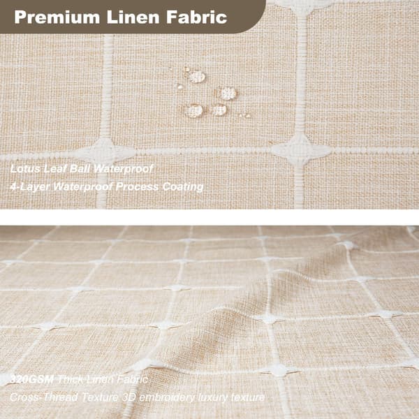 st Rustikk Polyester Lin Neutral Boho Stripe Beige Dusjforheng for Baderom med Dusker - Bohemsk Stoff Dusjforheng 183 x 183 cm