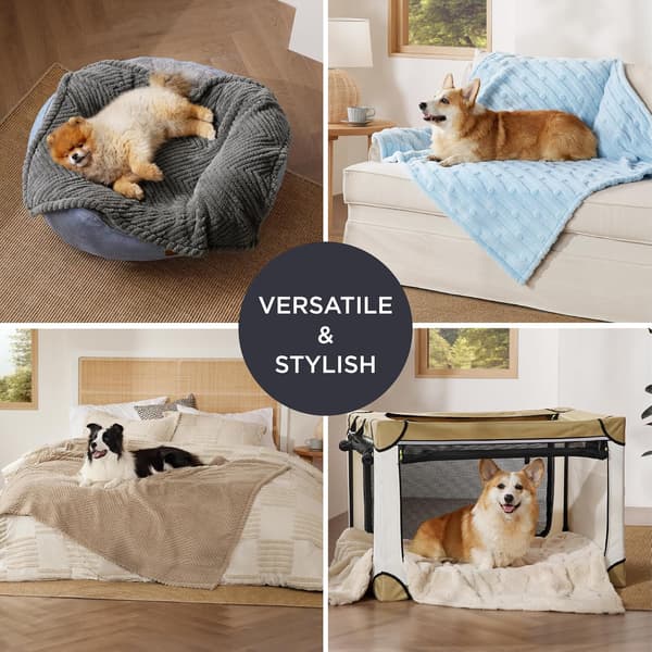 Vaskbart teppe for store hunder - Korallfleece hundeteppe, kjæledyrteppe, (1 stk, 76*100cm, brun)
