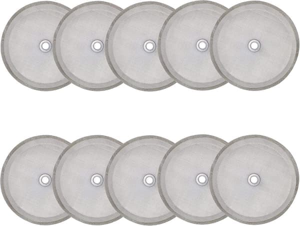10 dele - Kaffefilter - 8-kops stempelkande kaffemaskine & tebrygger - Genanvendelig - Universal 1000 ml - 34 Oz - Sølv - Rustfrit stål
