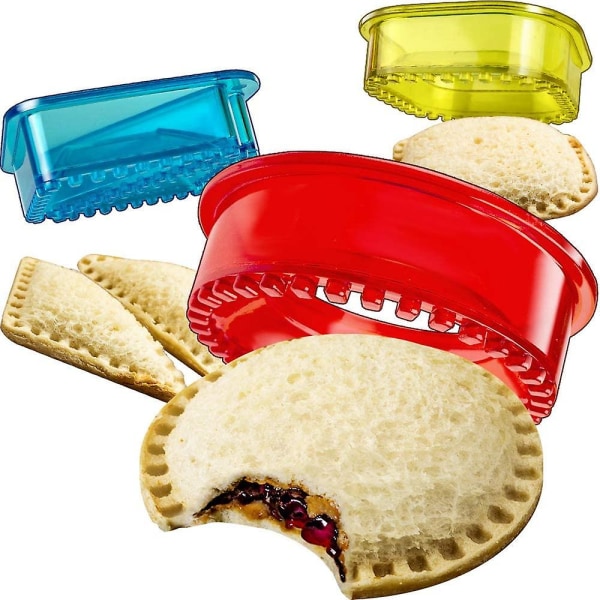 Sandwich Cutter och Sealer Cut and Seal - Perfekt för Lunchbox och Bento Box - Pojkar och flickor Barn Lunch - Circle, Square, Triangle