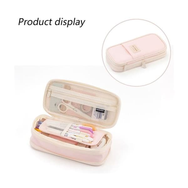 ®Rising FF Telescopic Pencil Case in Color-Blocked Canvas, Large Capacity, 22 x 11 x 6.5 cm, Navy Blue