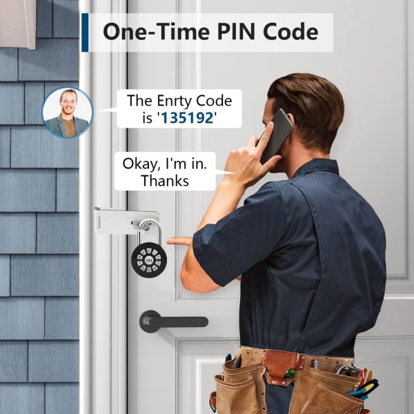 Smart Password Hængeslås - Adgangskode/Telefon APP Kontrol (iOS/Android) Hængeslås - Adgangslås via Bluetooth & PIN-koder - Lås Din Port